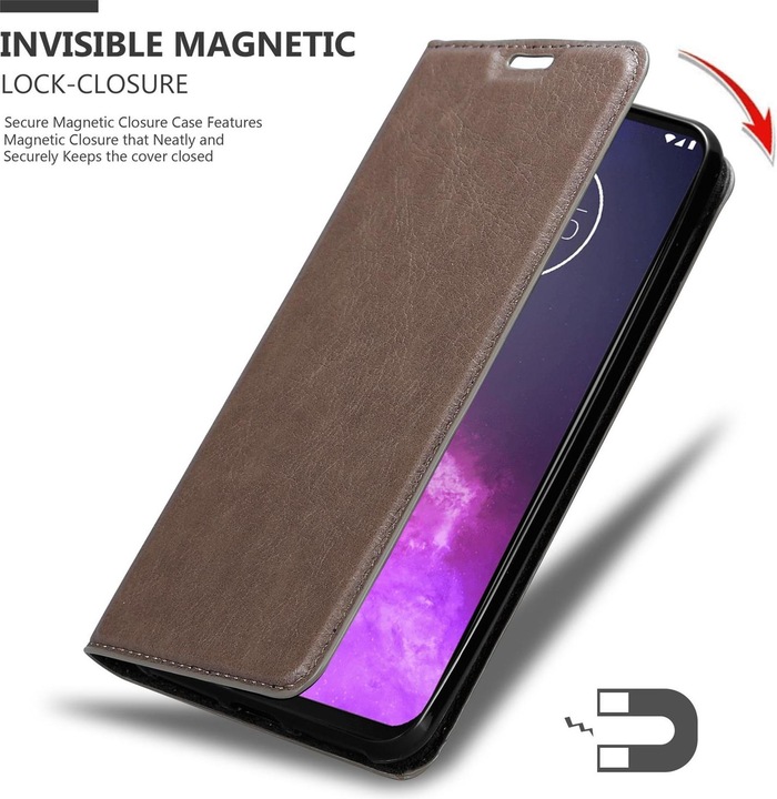 Actual product image Cadorabo Book Invisible Magnet Cover (Motorola One Pro)
