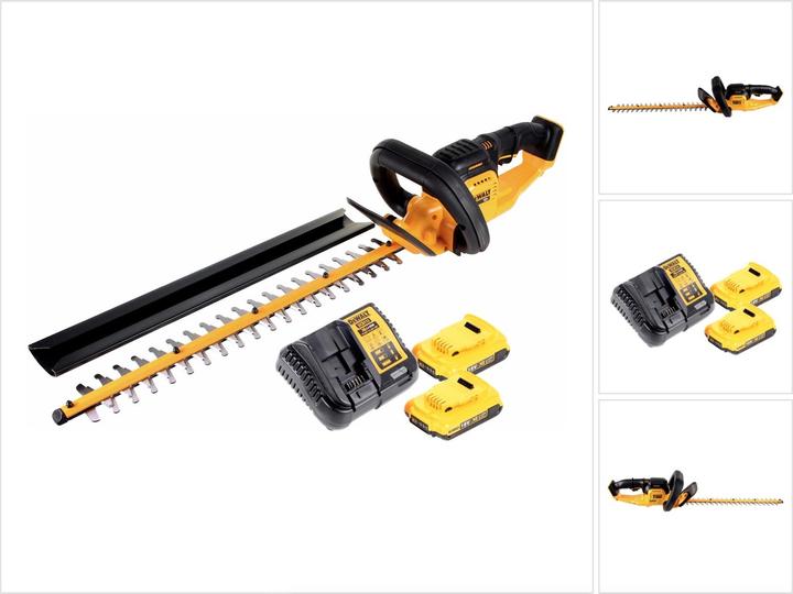 Produktbild DeWalt DCM 563 D2 Akku Heckenschere 18V 55,8cm + 2x 2,0Ah Akku + Ladegerät (Akkubetrieb)