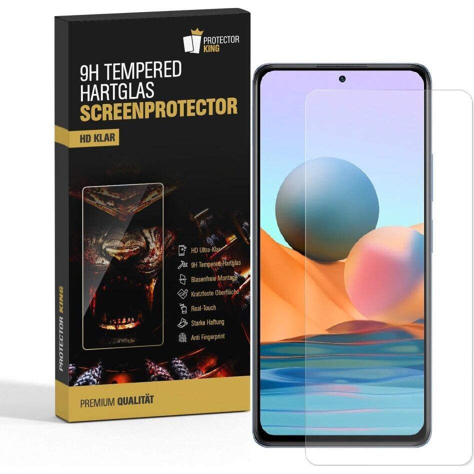Protectorking 6x echtes Tempered 9H Panzerhartglas 3D KLAR (6 Stück, Xiaomi Redmi Note 10 Pro), Smartphone Schutzfolie, ...