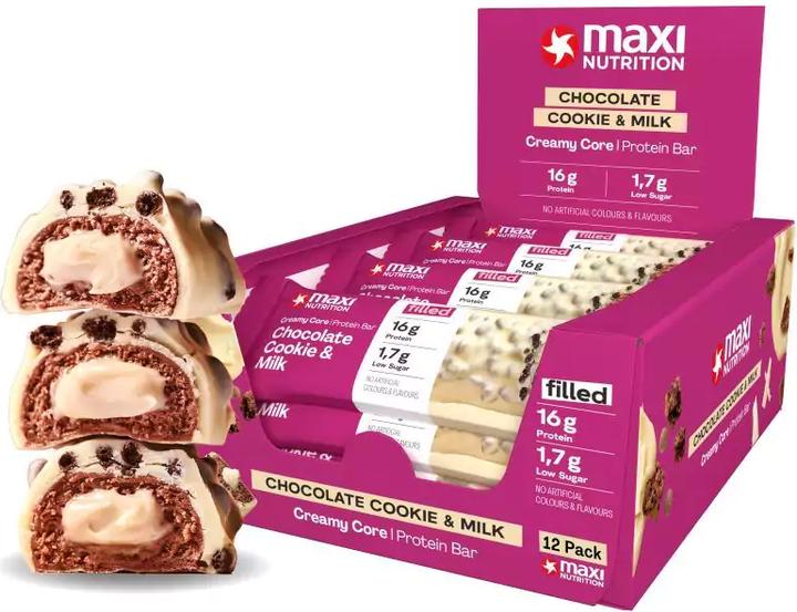 Actual product image Maxi Nutrition MAXI N. Protein Bar 125483 Chocolate Cookie Milk 12x45g (12 pcs., 45 g)