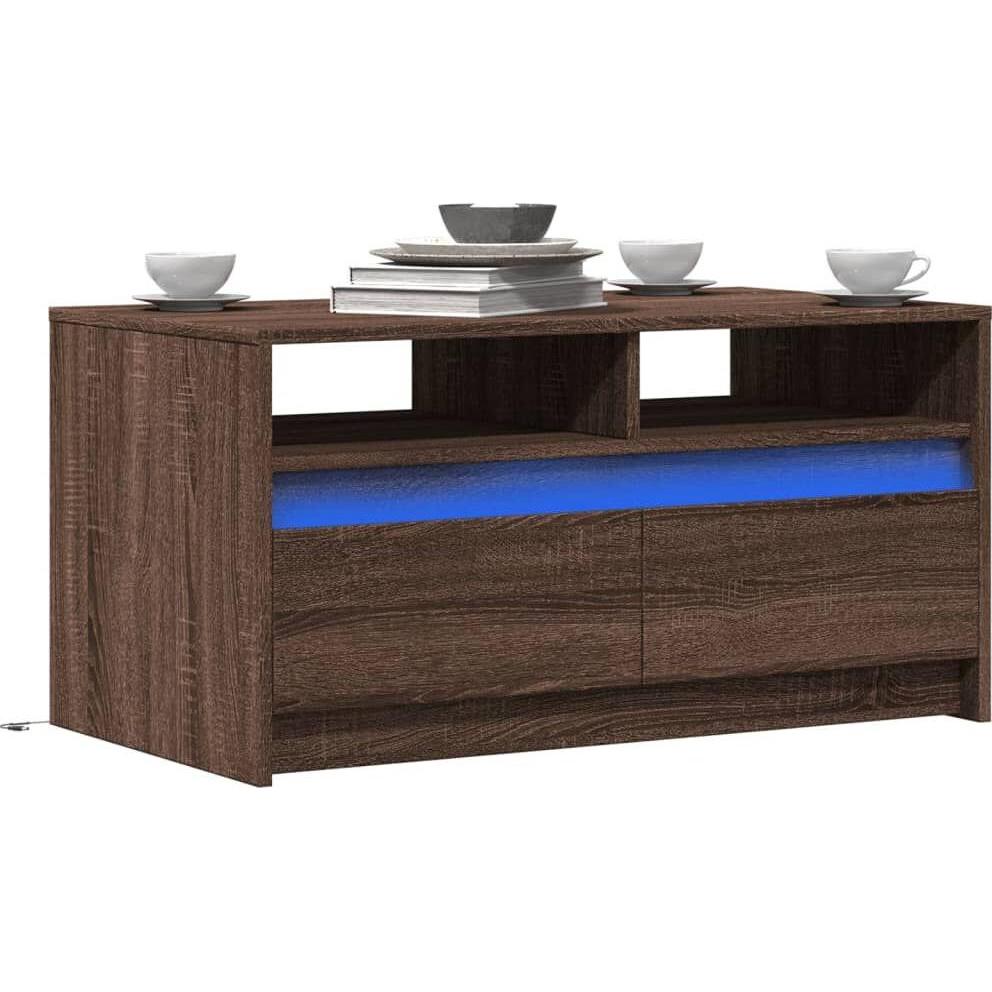 VidaXL, Couchtisch + Beistelltisch, Levi (90 x 50 x 45.5 cm)