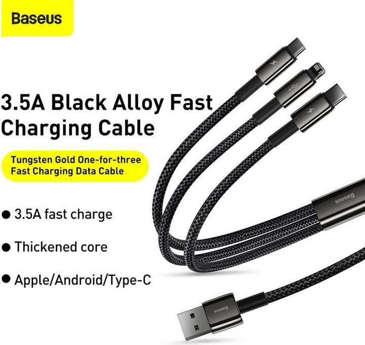 Produktbild Baseus USB A – USB C, Lightning, USB Micro B (1.50 m, USB 2.0, 66 W)