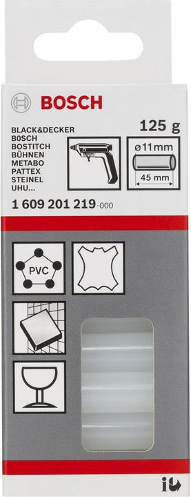 Image du produit Bosch Professional Zubehör Adhésif thermofusible, 11 x 45 mm, 125 g, transparent