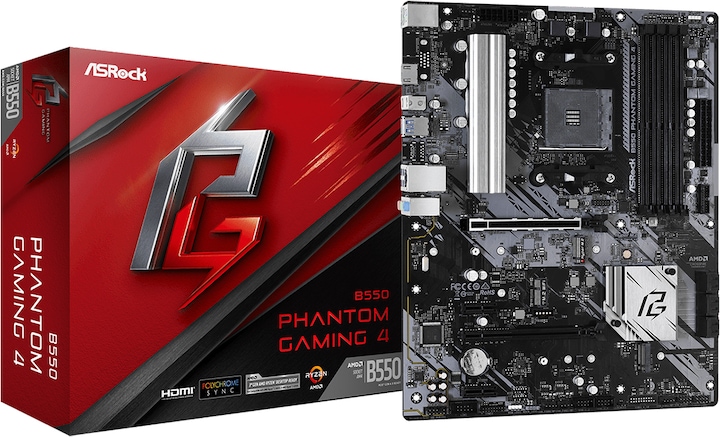 Actual product image AsRock B550 Phantom Gaming 4 (AM4, AMD B550, ATX)