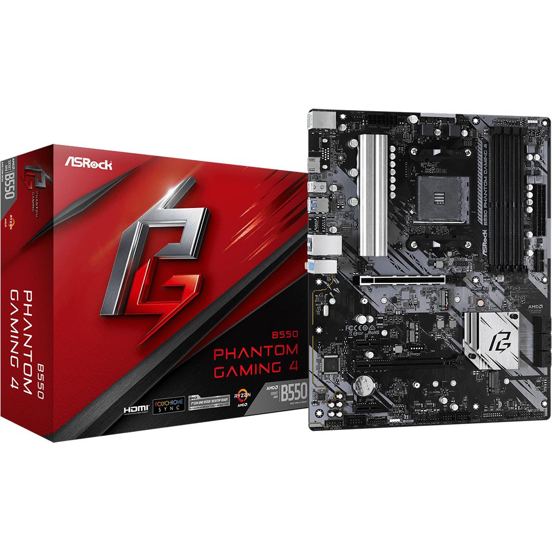 AsRock B550 Phantom Gaming 4 (AM4, AMD B550, ATX), Mainboard