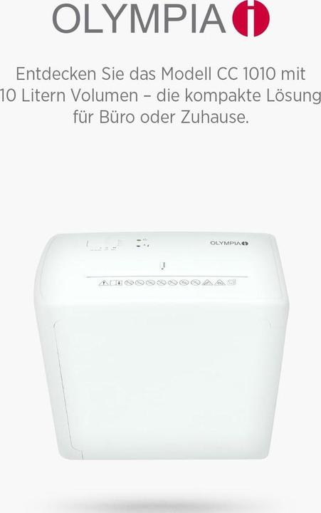 Actual product image Olympia MC 2508 S weiss Aktenvernichter (Particle cut)