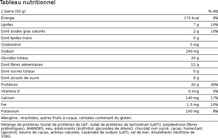 Nährwerte und Zutaten Quest Double Chocolate Chunk (720 g, 12 Stk.)