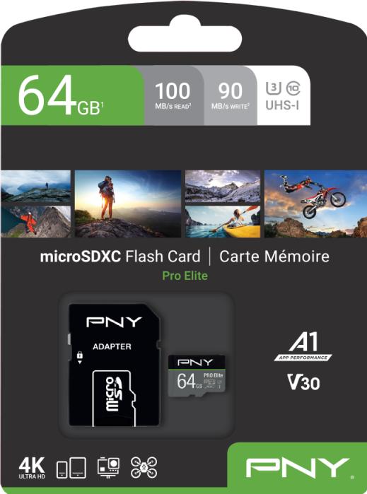 Produktbild PNY Pro Elite (64 GB, microSDXC, U3, UHS-I)