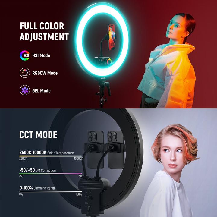 Actual product image Neewer RL45C RGB Edge Lit Soft Ring Light (Ring light)