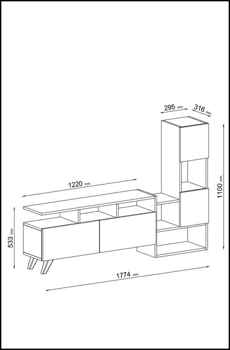Produktbild Kalune Design Heather (122 x 31.60 x 53.30 cm)