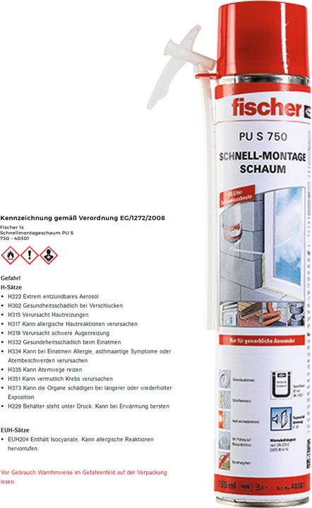 Image du produit Fischer FIS 040301 PU S 1/750 B2 MOUSSE DE MONTAGE (750 ml)