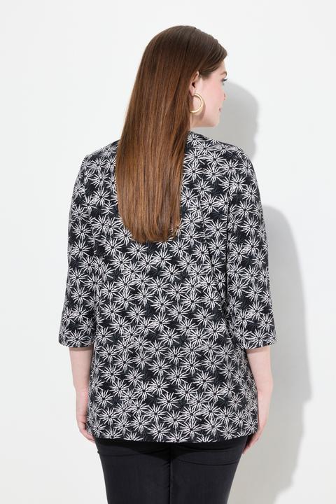Produktbild Ulla Popken Shirt, Blüten, A-Linie, Rundhals, 3/4-Arm (42, 44)