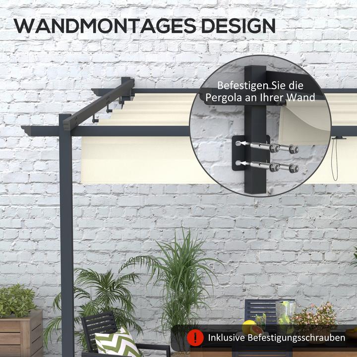 Produktbild Outsunny Pergola mit einem ausziebaren Stoffdach (297 cm, 297 cm)