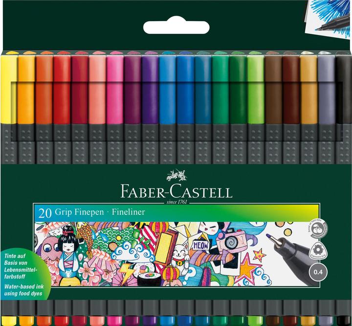 Produktbild Faber-Castell Fineliner Grip Set (Sortiert, 20 x)