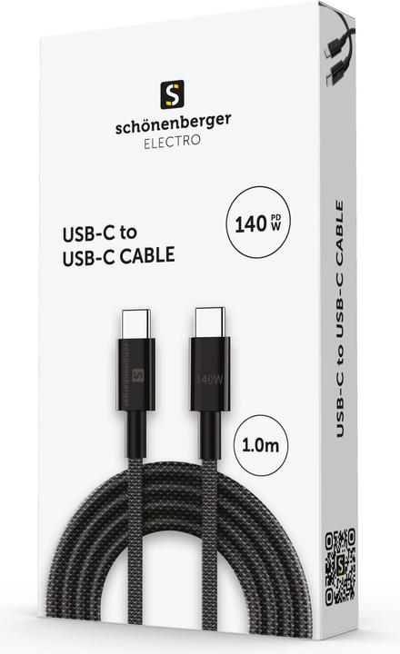 Produktbild Schönenberger 140W USB-C Kabel 1.0m (1 m, USB 2.0, 140 W)
