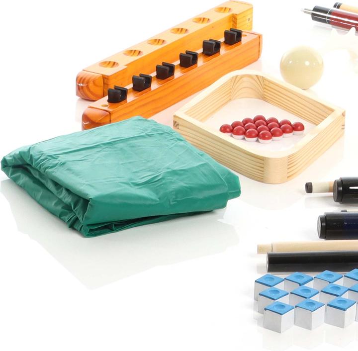 Image du produit Wiltec Accessoires de billard Tout en Un Set complet 4 Queues Triangle Support mural Boules Brosses