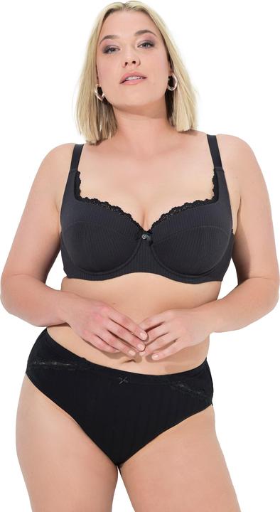 Produktbild Ulla Popken Midislips, 4er-Pack, Ajourjersey, Spitze (54, 4er Pack)