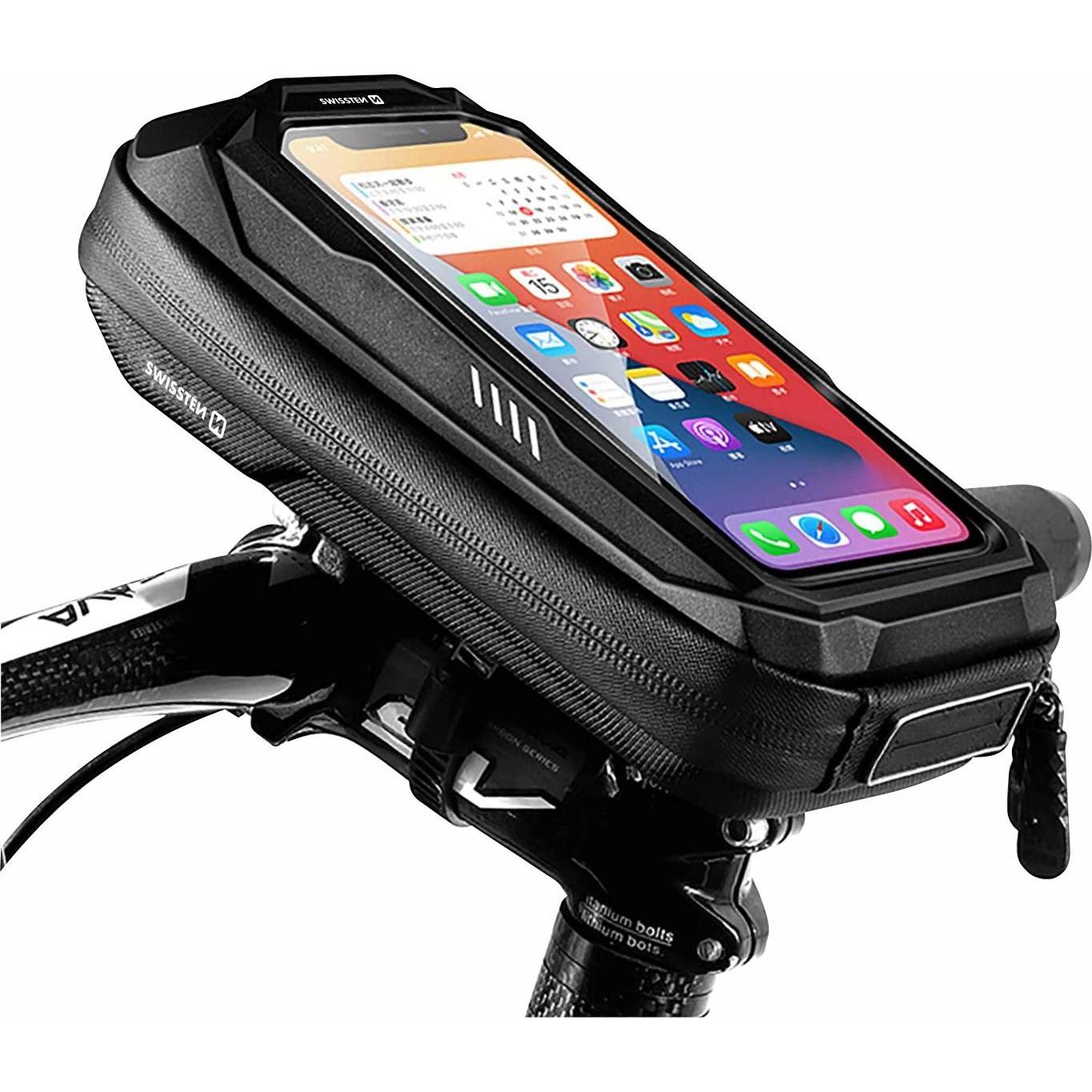 Swissten Waterproof Bike Holder 4, Smartphone Halterung, Schwarz