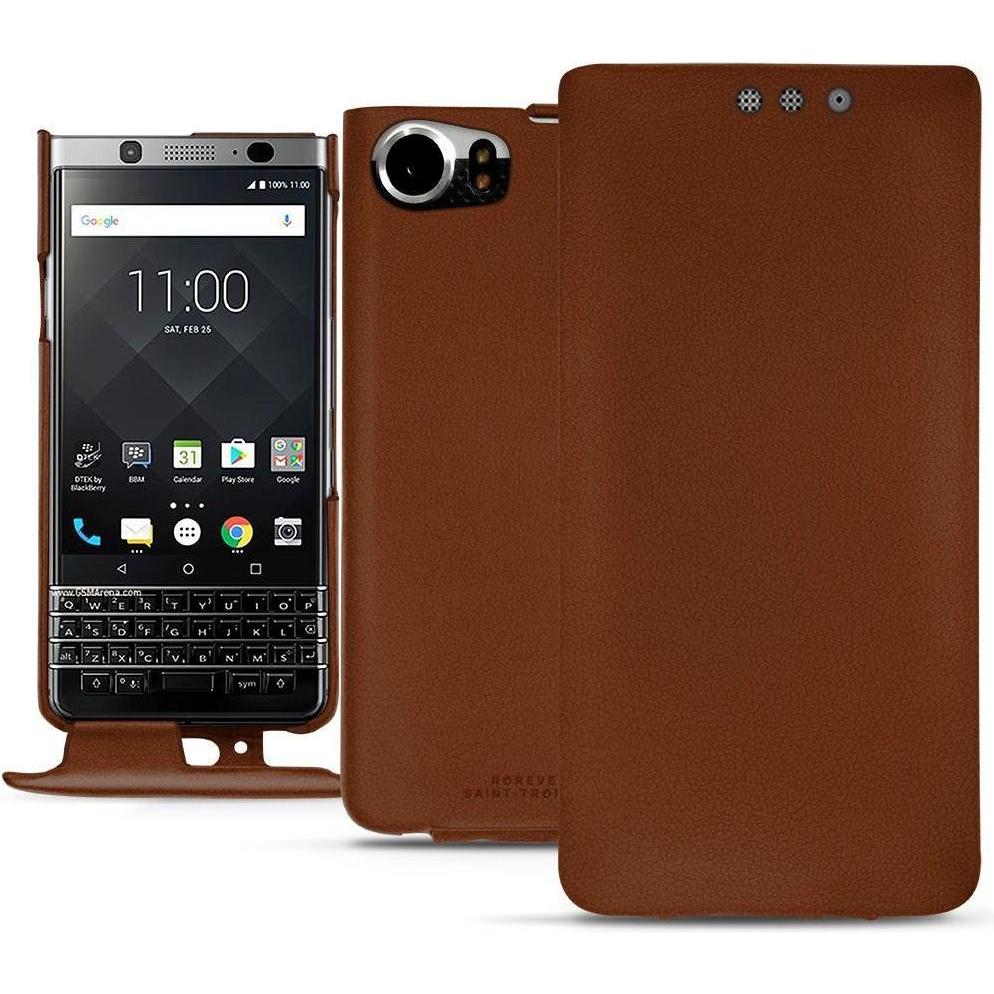 Thumbnail - Noreve Lederschutzhülle vertikal (Blackberry KEYone), Smartphone Hülle, Braun