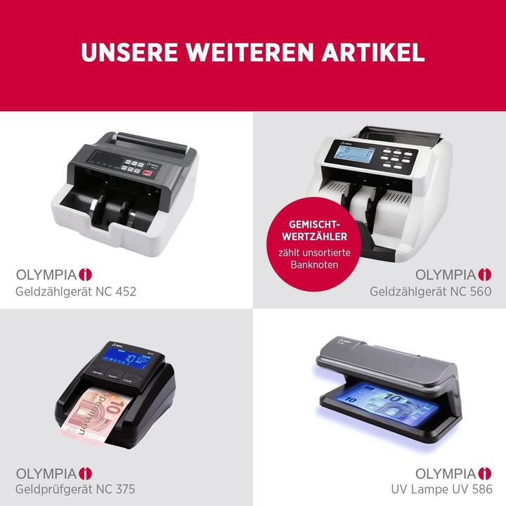 Produktbild Olympia 1 – 999 Noten, LED (Geldscheinprüfer)