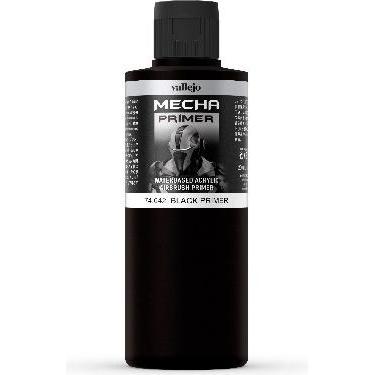 Vallejo, Colore + Vernice per fai da te, Mecha Primer - Black 200 ml.