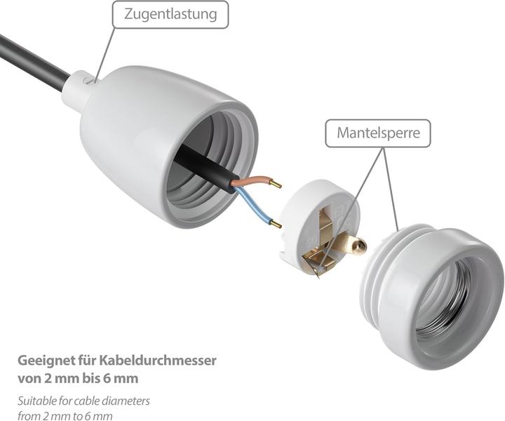 Actual product image Ledscom.de 8-teiliges E27 Porzellan-Fassung-Set