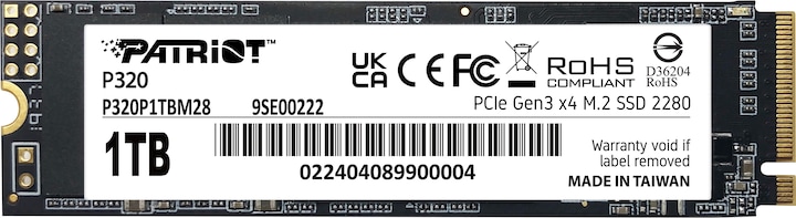 Nährwerte und Zutaten Patriot SSD Viper P320 M.2 PCI-Ex4 NVMe 1TB 3GB/s (1000 GB, M.2 2280)