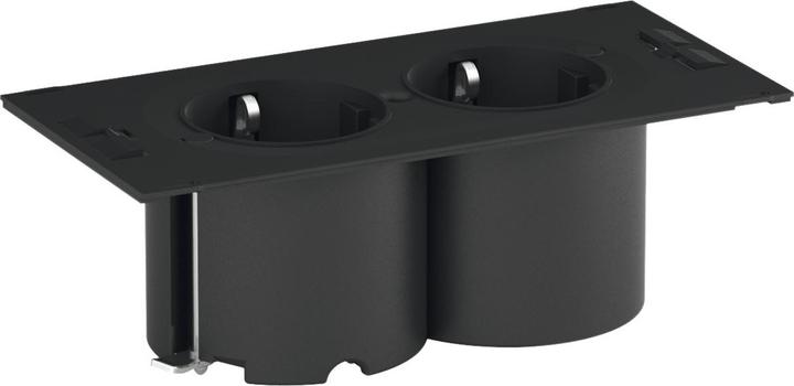 Bachmann DUE Indoor 2AC Outputs 2m Black Extension Cable (2 x, CEE 7/3, 2 m)