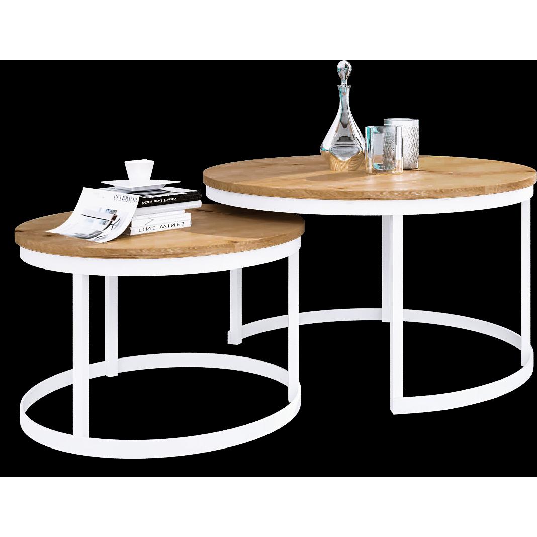 ADRK Furniture, Couchtisch + Beistelltisch, Okin (75 x 75 x 43 cm)