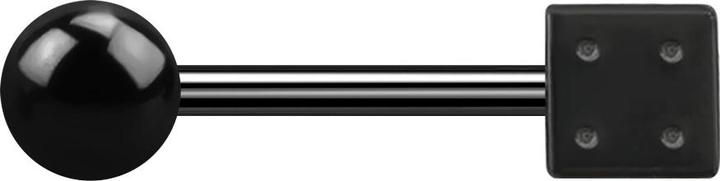 Immagine prodotto Star Piercing Barbell schwarz mit Kugel und Würfel (senza ottone, Acciaio chirurgico 316L)