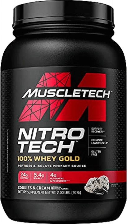 Actual product image Muscle Tech Performance Series Nitro Tech 100% Whey Gold (Cookies and Cream, 1 pcs., 900 g)