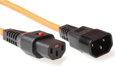 Productafbeelding Iec Lock 230V aansluitkabel C13 afsluitbaar - C14 oranje 2,00 m (2 m)