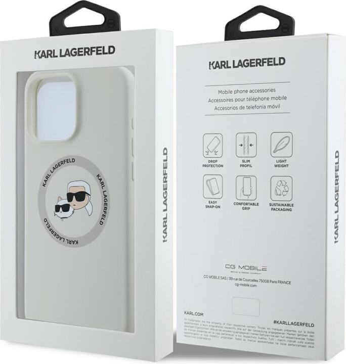Produktbild Karl Lagerfeld iPhone 16 Pro Max Liquid Silicone K&CH Heads MagSafe Case (Apple iPhone 16 Pro Max)