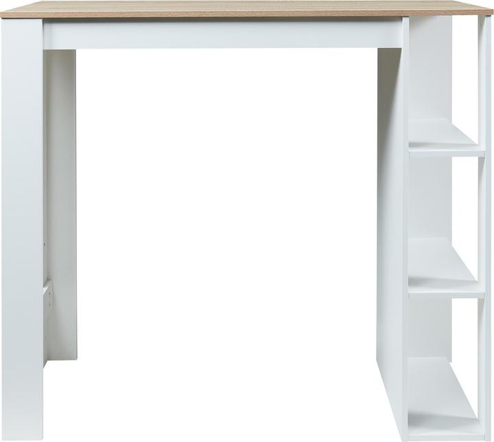 Produktbild En.Casa Bartisch Danderyd 120x60x106 cm mit 3 Ablagefächern Weiss/Eicheoptik