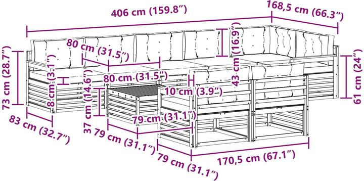 Produktbild vidaXL Outdoor-Sofa