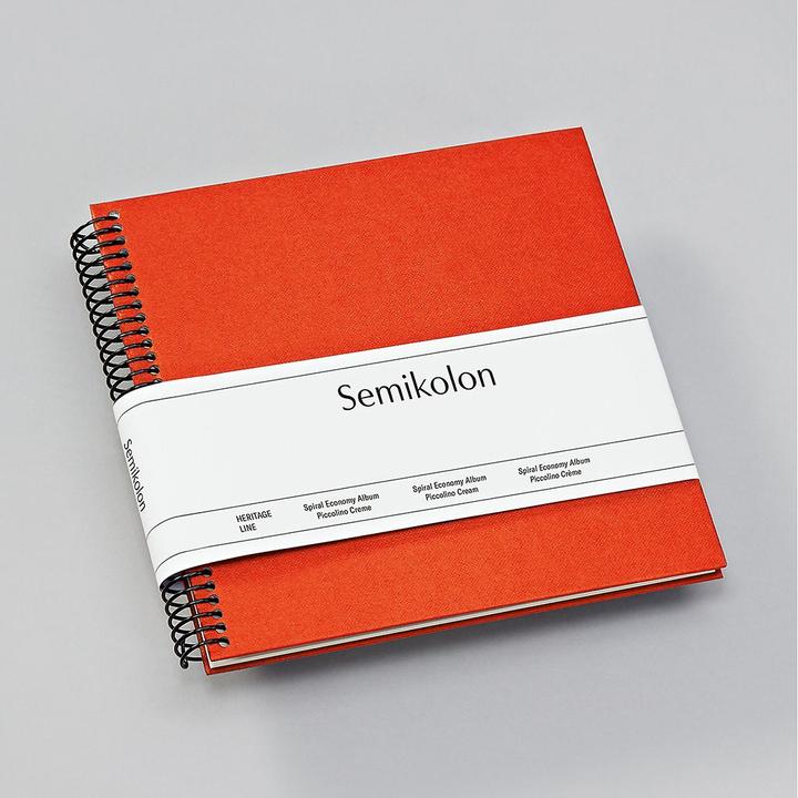 Productafbeelding Semikolon Fotoalbum 17 x 17 cm oranje, 20 crèmewitte pagina's (10 x 15 cm, 9 x 13 cm)