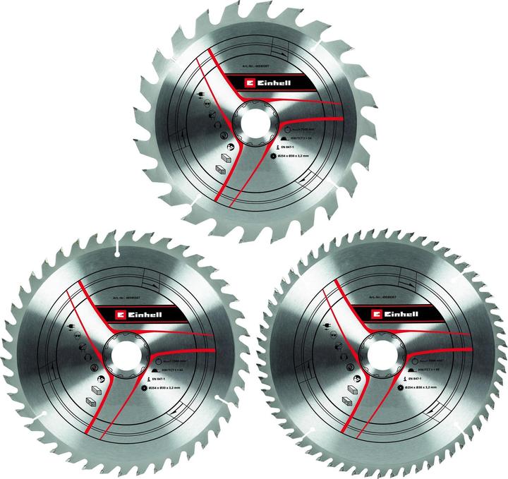 Produktbild Einhell 49589307 HM TCT-Sägeblattsatz 3-teilig Ø254x30x3,2 m