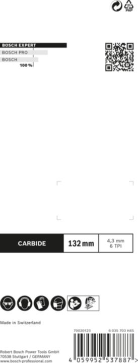 Actual product image Bosch Professional Zubehör EXPERT 'Fiber Plaster' T 341 HM Jigsaw blade, 3 pieces