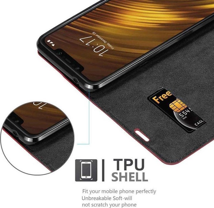 Actual product image Cadorabo Book Invisible Magnet Cover (Xiaomi Pocophone F1)
