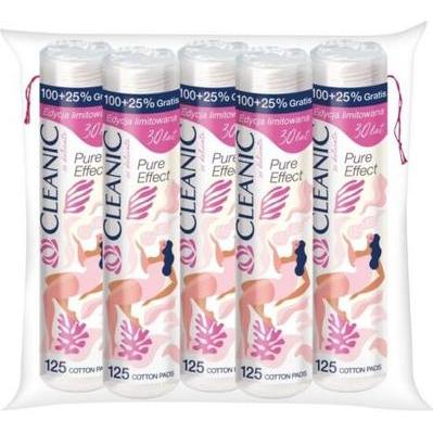 Cleanic, Wattestäbchen + Wattepads, Pure Effect Kosmetikscheiben 5x125 Stk.