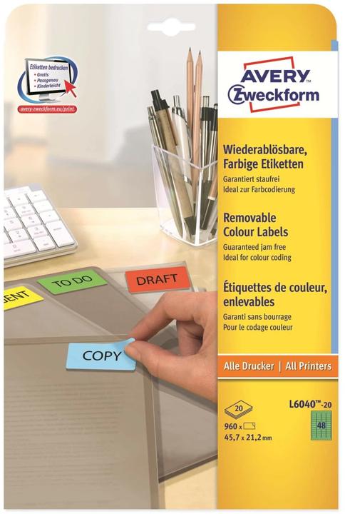 Actual product image Avery Organisational labels