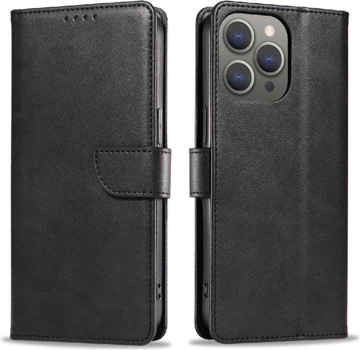 Produktbild Hurtel Leather Book Case for iPhone 16 Pro - black (Apple iPhone 16 Pro)