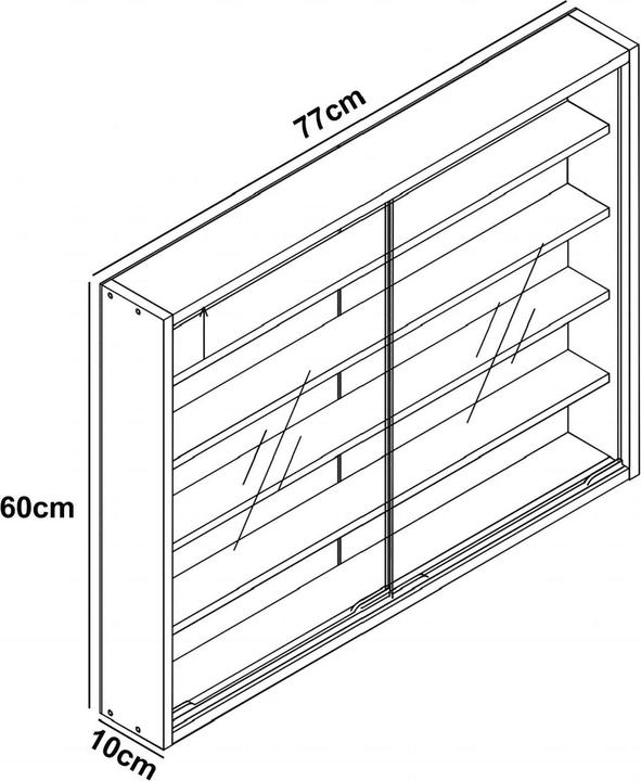 Image du produit VCM Bois verre suspendu vitrine murale vitrine collectionneur vitrine Agisa L (77 x 10 x 60 cm)