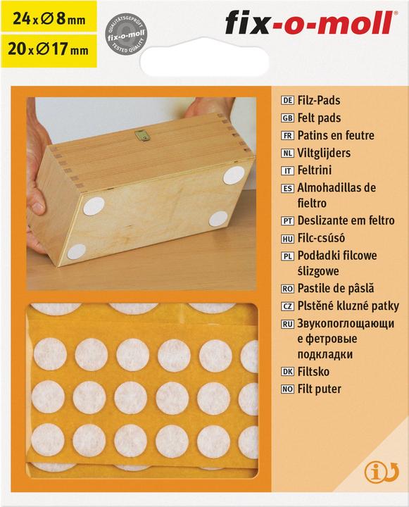 Produktbild Fix-o-moll Filzpads (Filzzuschnitt, 44 Stk.)