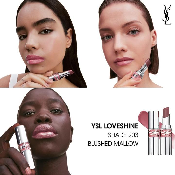 Actual product image Yves Saint Laurent Loveshine Rouge Volupte Shine Lipstick 203 (203 Blushed Mallow)