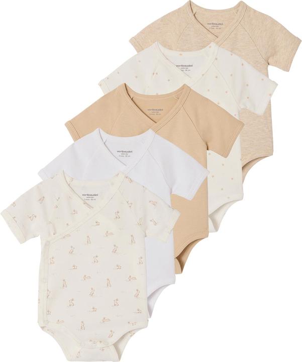 Actual product image Vertbaudet 5er-Pack Baby Wickelbodys mit kurzen Ärmeln, Hasenmotive (56)