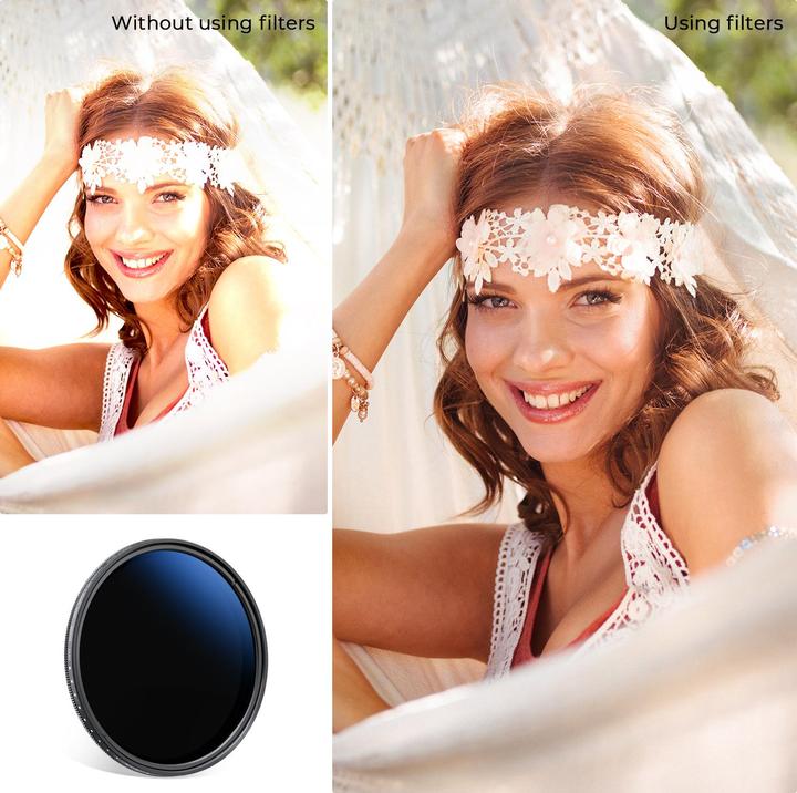 Immagine prodotto K&F Concept 77MM Variable ND2-ND2000 Lens Filter (1-11 Stops) 18 Multi-Layer Blue Coatings (C Series) (77 mm, Filtri grigi)