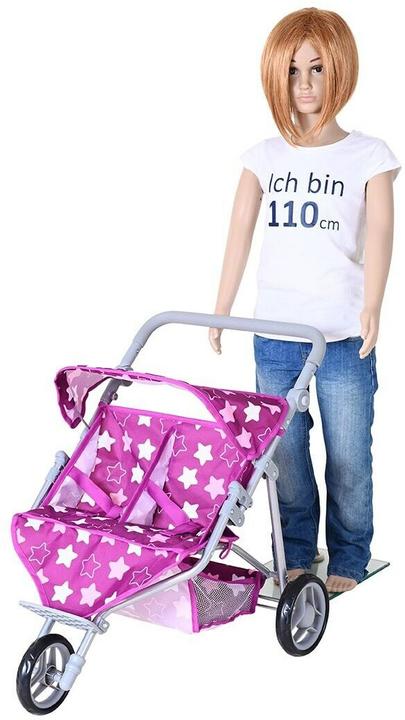 Image du produit Knorrtoys Zwillingspuppenwagen Duo - star dark pink