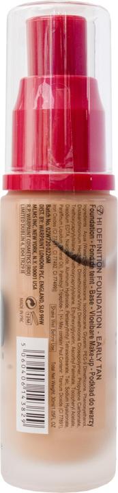 Produktbild W7 HD Foundation Oil-Free Liquid Foundation for Poreless Matte Medium Coverage 30ml Early Tan (Early Tan)