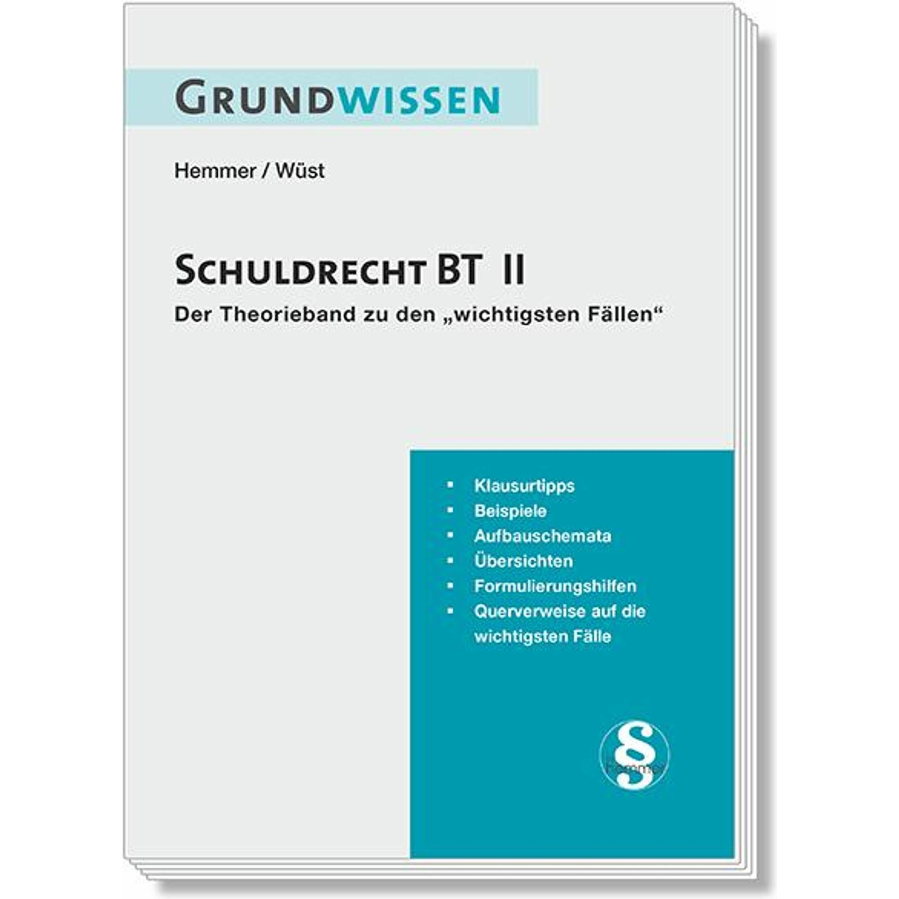 Thumbnail - Grundwissen Schuldrecht BT II, Fachbücher von Karl Edmund Hemmer, Achim Wüst